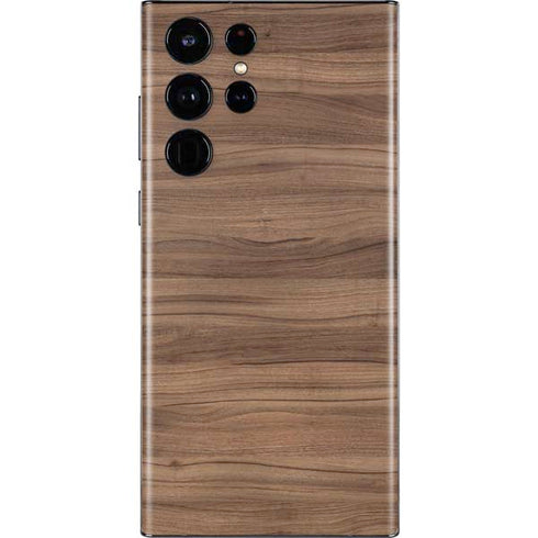 Natural Walnut Wood Galaxy S22 Ultra Skin