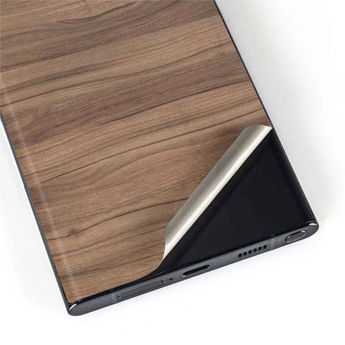 Natural Walnut Wood Galaxy S22 Ultra Skin