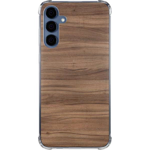 Natural Walnut Wood Galaxy S24 Clear Case