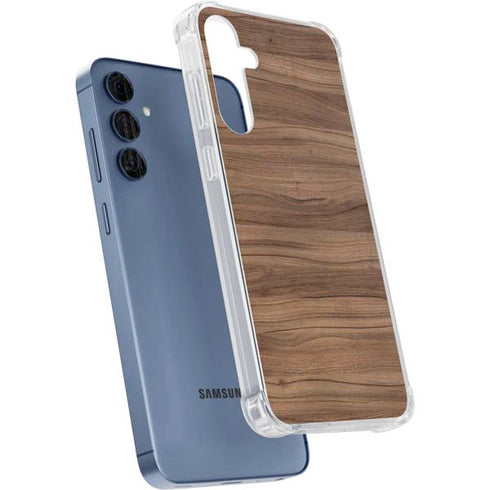 Natural Walnut Wood Galaxy S24 Clear Case