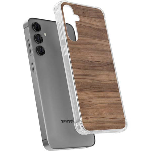 Natural Walnut Wood Galaxy S24 Plus Clear Case
