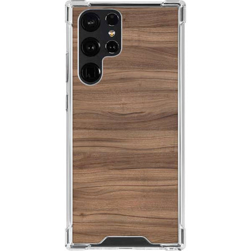 Natural Walnut Wood Galaxy S24 Ultra Clear Case