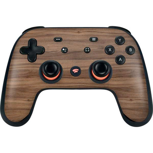 Natural Walnut Wood Google Stadia Controller Skin