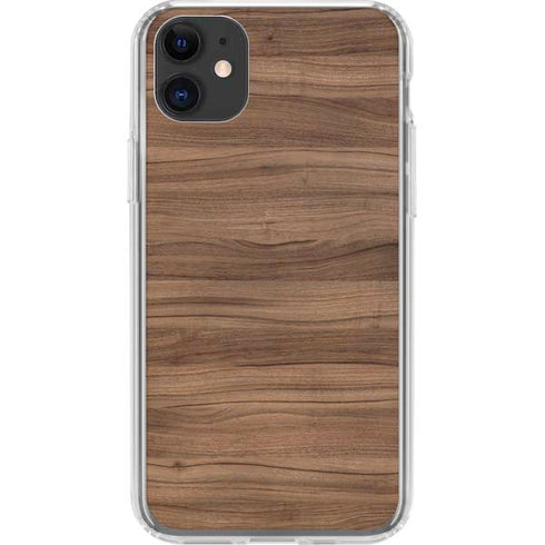 Natural Walnut Wood iPhone 11 Clear Case