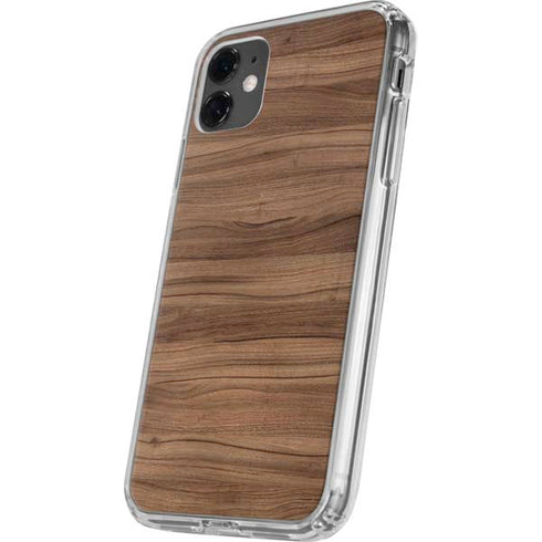 Natural Walnut Wood iPhone 11 Clear Case