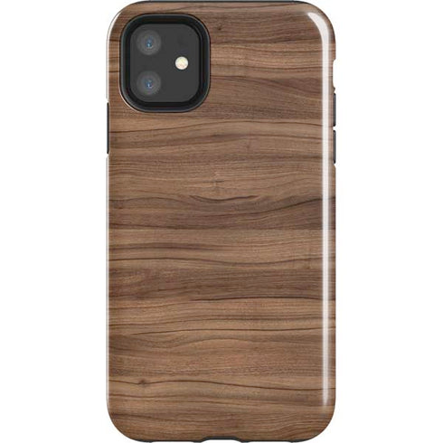 Natural Walnut Wood iPhone 11 Impact Case