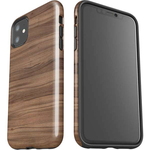 Natural Walnut Wood iPhone 11 Impact Case