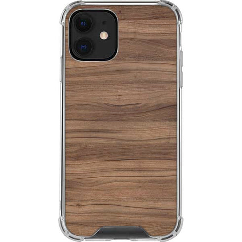 Natural Walnut Wood iPhone 12 Clear Case