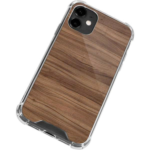 Natural Walnut Wood iPhone 12 Clear Case