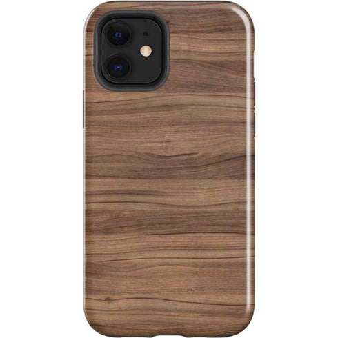 Natural Walnut Wood iPhone 12 Impact Case