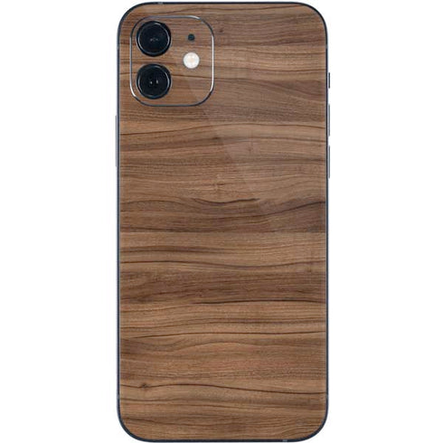 Natural Walnut Wood iPhone 12 Skin