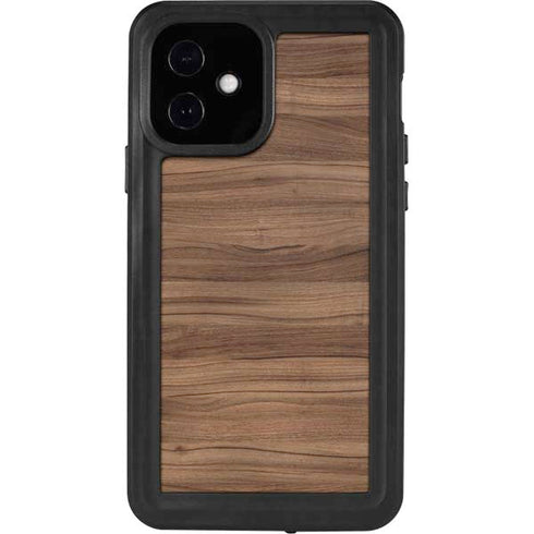 Natural Walnut Wood iPhone 12 Waterproof Case