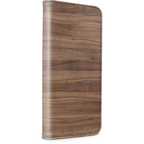 Natural Walnut Wood iPhone 13 Folio Case