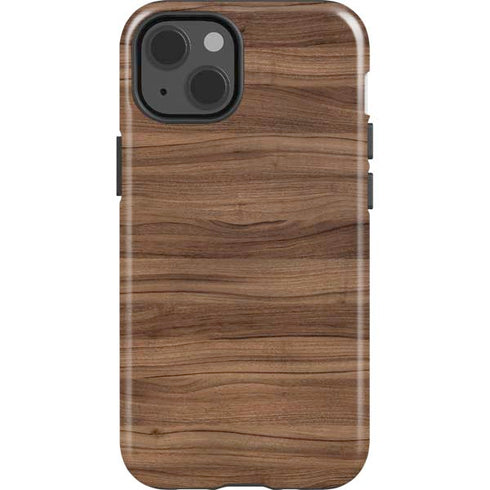 Natural Walnut Wood iPhone 13 Impact Case