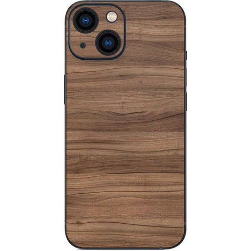 Natural Walnut Wood iPhone 13 Mini Skin