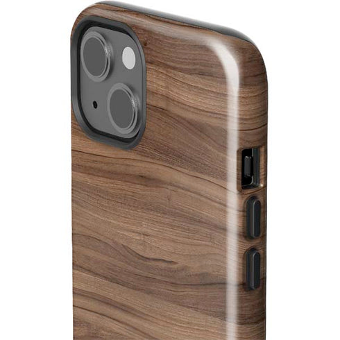 Natural Walnut Wood iPhone 15 Plus Impact Case