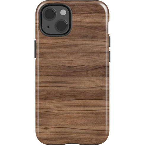 Natural Walnut Wood iPhone 14 Impact Case