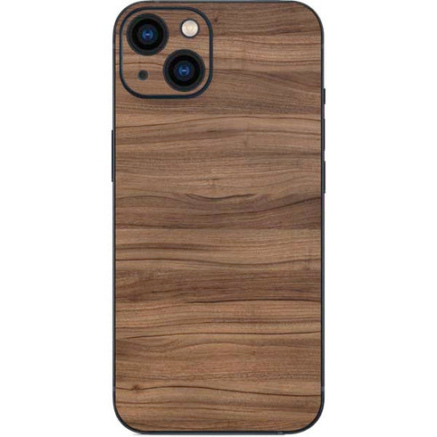 Natural Walnut Wood iPhone 14 Plus Skin
