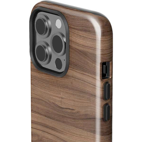 Natural Walnut Wood iPhone 15 Pro Impact Case