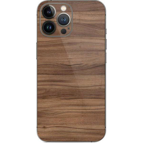 Natural Walnut Wood iPhone 14 Pro Max Skin