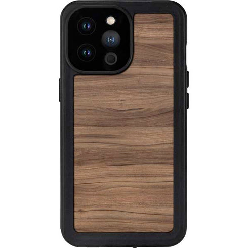 Natural Walnut Wood iPhone 14 Pro Max Waterproof Case