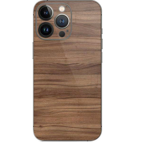 Natural Walnut Wood iPhone 14 Pro Skin