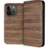 Natural Walnut Wood iPhone 15 Pro Folio Case