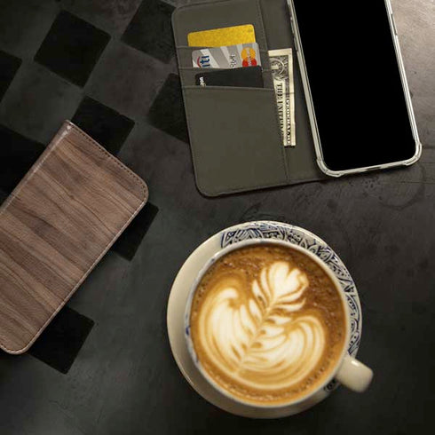 Natural Walnut Wood iPhone 15 Pro Folio Case