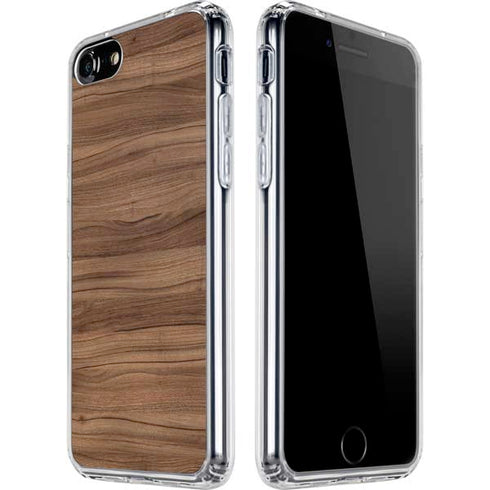 Natural Walnut Wood iPhone SE (2nd & 3rd Gen) Clear Case