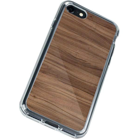Natural Walnut Wood iPhone SE (2nd & 3rd Gen) Clear Case