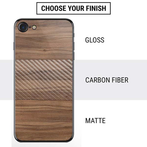 Natural Walnut Wood iPhone SE (2nd & 3rd Gen) Skin