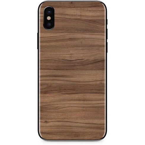 Natural Walnut Wood iPhone X Skin