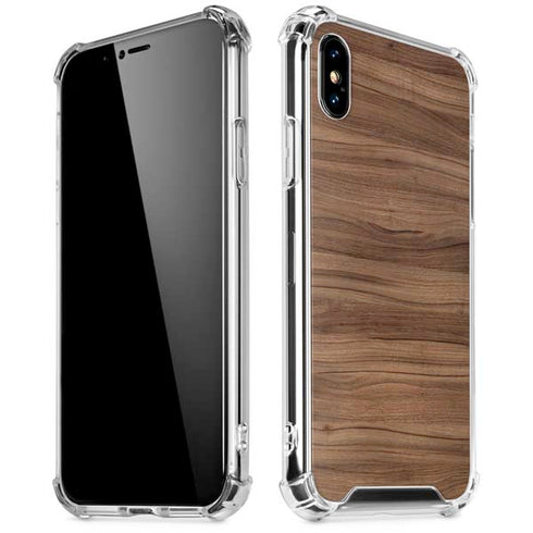 Natural Walnut Wood iPhone XS Max Clear Case