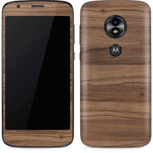 Natural Walnut Wood Moto E5 Play Skin