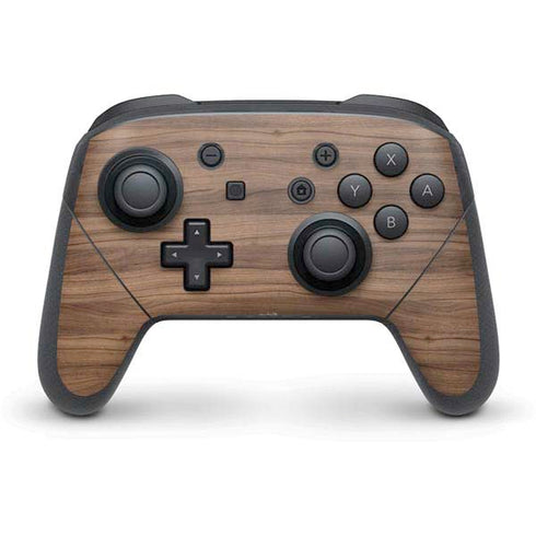 Natural Walnut Wood Nintendo Switch Pro Controller Skin