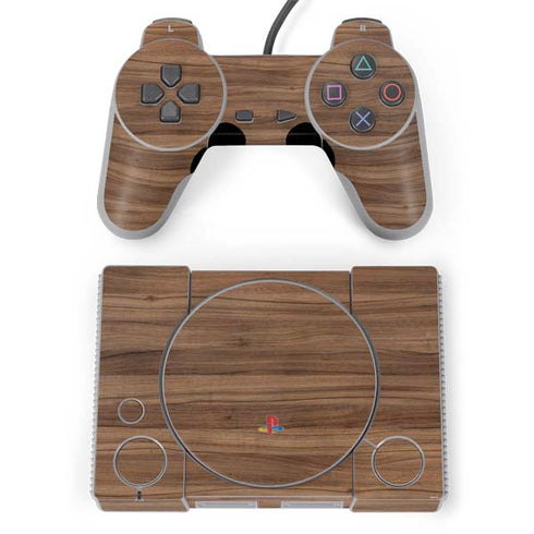 Natural Walnut Wood PlayStation Classic Bundle Skin