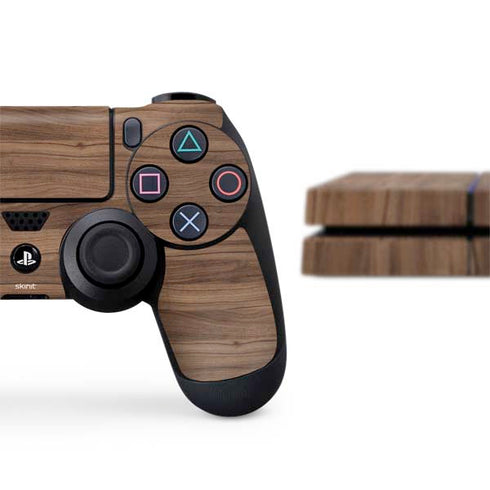 Natural Walnut Wood PS4 Console and Controller Bundle Skin