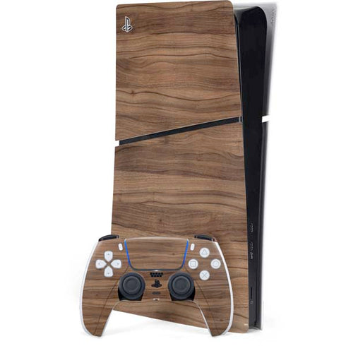 Natural Walnut Wood PS5 Slim Digital Edition Console Skin