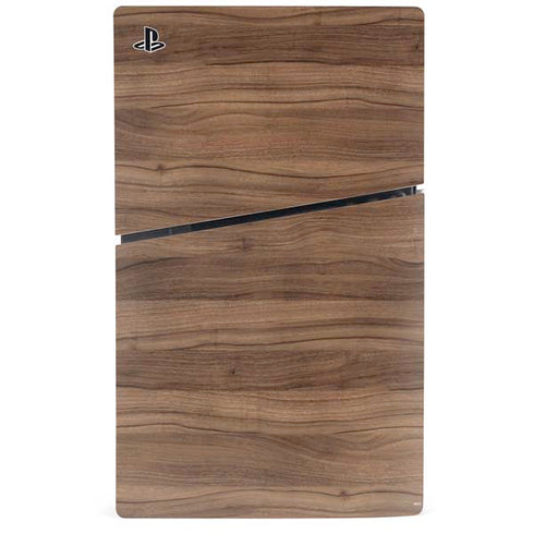 Natural Walnut Wood PS5 Slim Digital Edition Console Skin