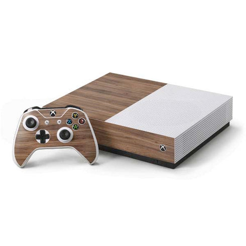 Natural Walnut Wood Xbox One S All-Digital Edition Bundle Skin