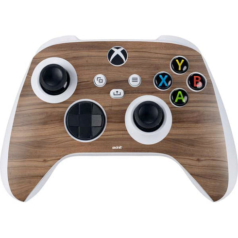 Natural Walnut Wood Xbox Series S Controller Skin
