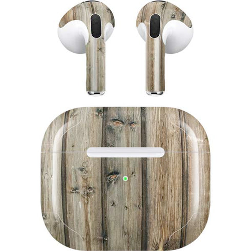 Natural Weathered Wood Apple AirPods (3rd Gen 2021) Skin