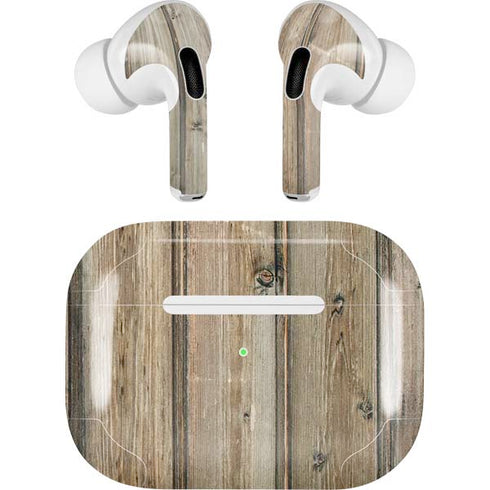 Natural Weathered Wood Apple AirPods Pro Skin