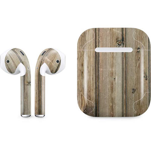 Natural Weathered Wood Apple AirPods Skin