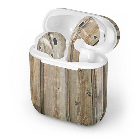 Natural Weathered Wood Apple AirPods Skin