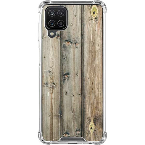 Natural Weathered Wood Galaxy A12 Clear Case