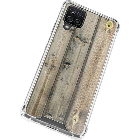 Natural Weathered Wood Galaxy A12 Clear Case