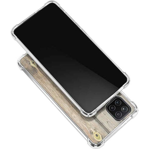 Natural Weathered Wood Galaxy A12 Clear Case