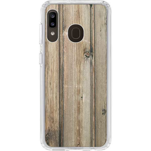 Natural Weathered Wood Galaxy A20 Clear Case
