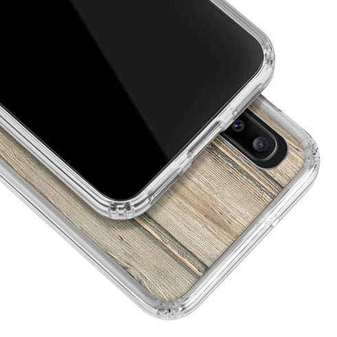 Natural Weathered Wood Galaxy A20 Clear Case